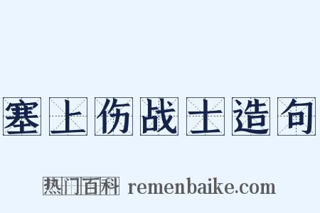 塞上伤战士造句是什么意思的图片